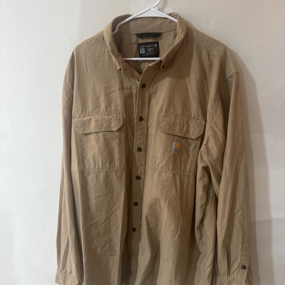 Carhartt Men's Tan Button Down Shirt